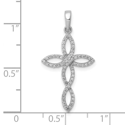 10K Weißgold 10K 1/4ct. Diamant Kreuz Anhänger