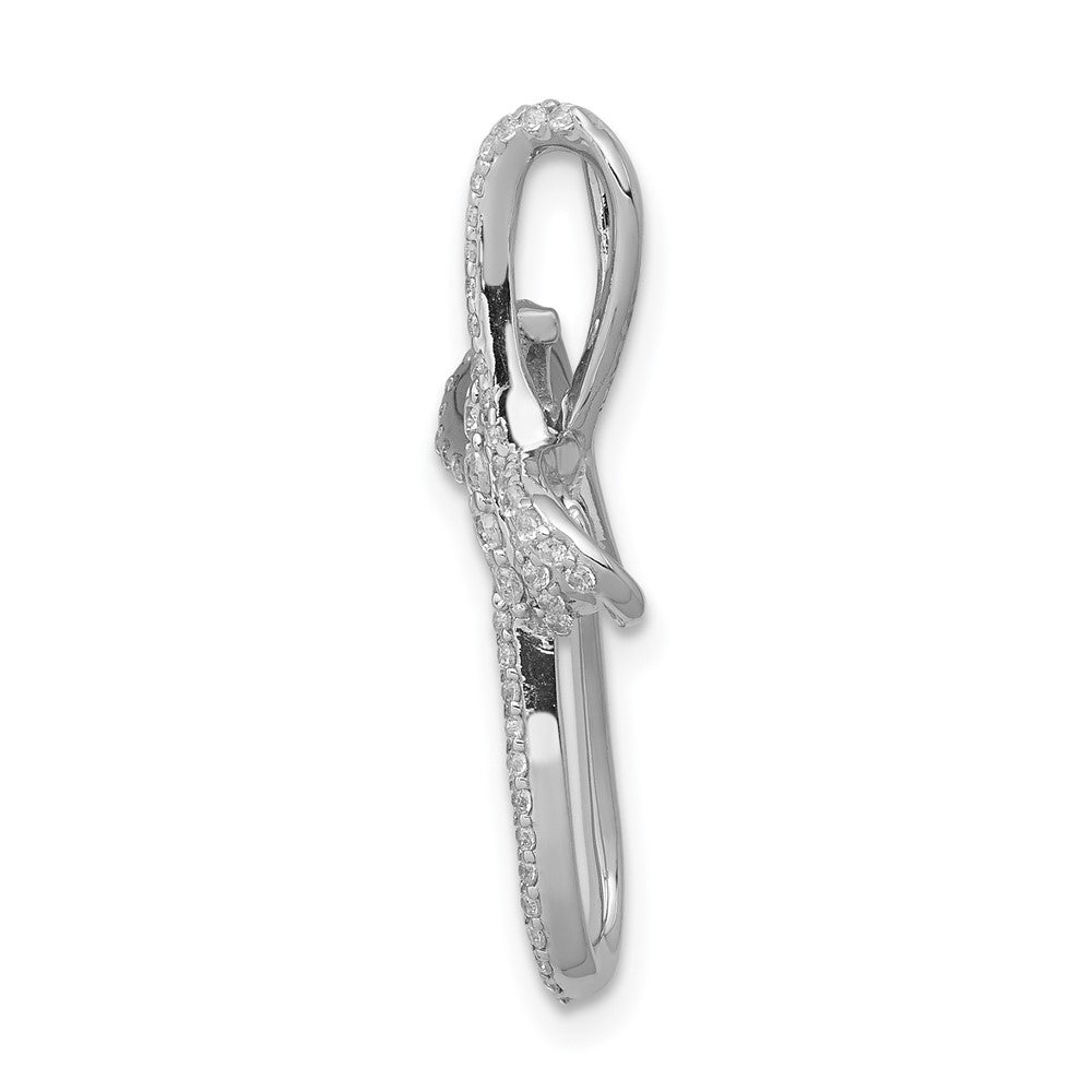 14K Weißgold 1/3ct. Echt Diamant Kreuz Kette Anhänger