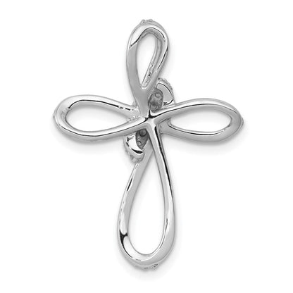 14K Weißgold 1/3ct. Echt Diamant Kreuz Kette Anhänger