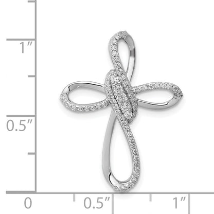 14K Weißgold 1/3ct. Echt Diamant Kreuz Kette Anhänger