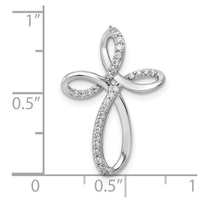 10K Weißgold 10K 1/6ct. Diamant Kreuz Kette Anhänger