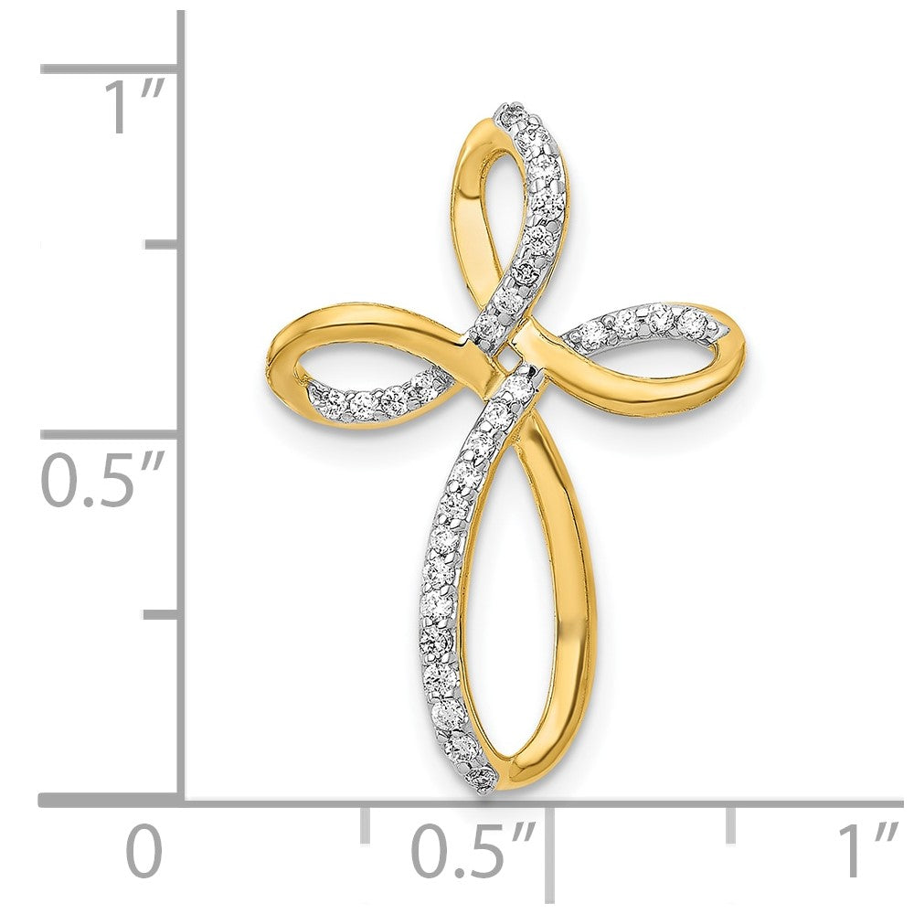 10K Gelbgold 10K 1/6ct. Diamant Kreuz Kette Anhänger