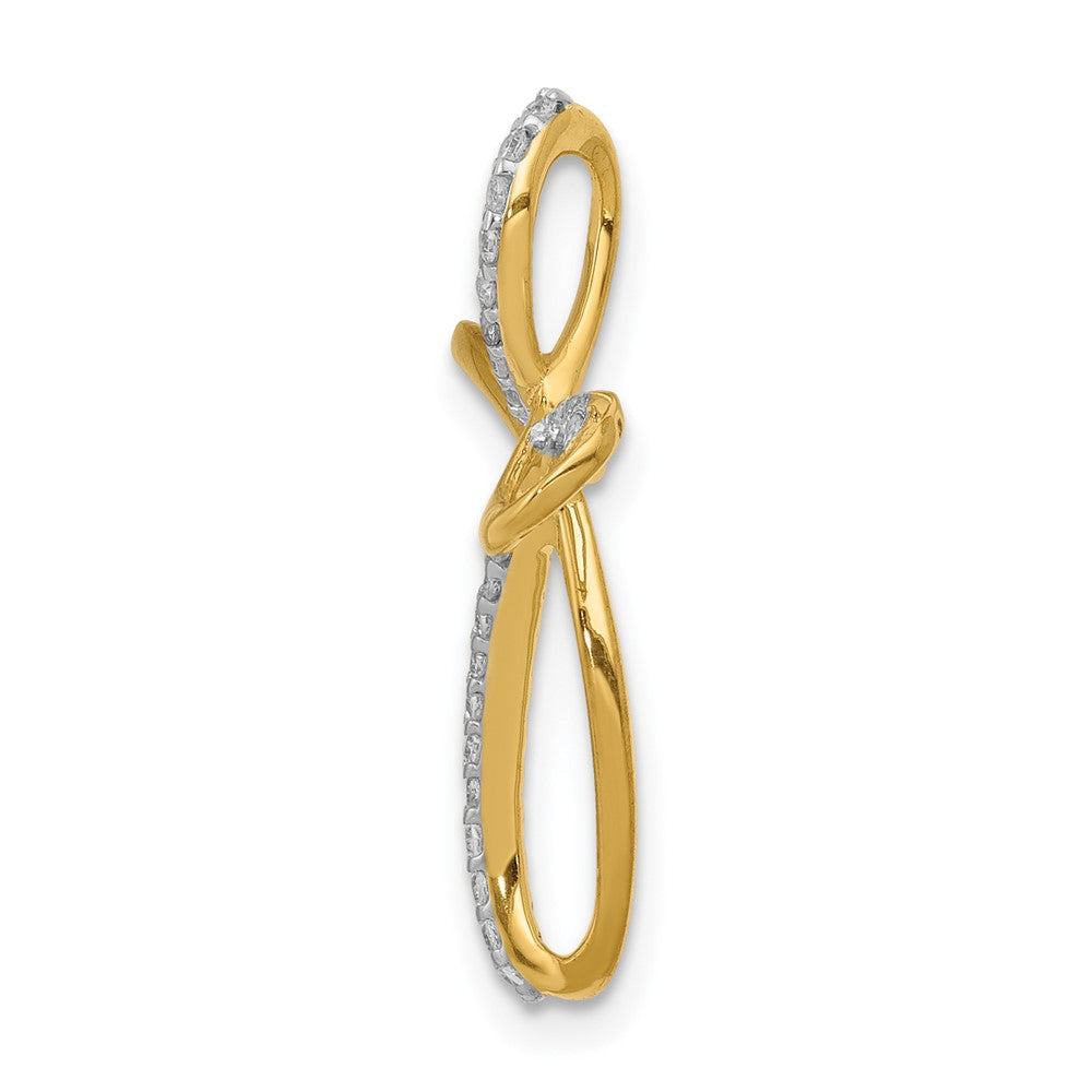 14K Gelbgold 1/6ct. Echt Diamant Kreuz Kette Anhänger