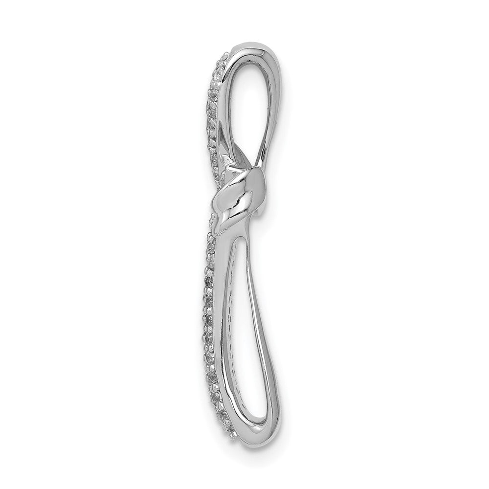 14K Weißgold 1/4ct. Echt Diamant Kreuz Kette Anhänger