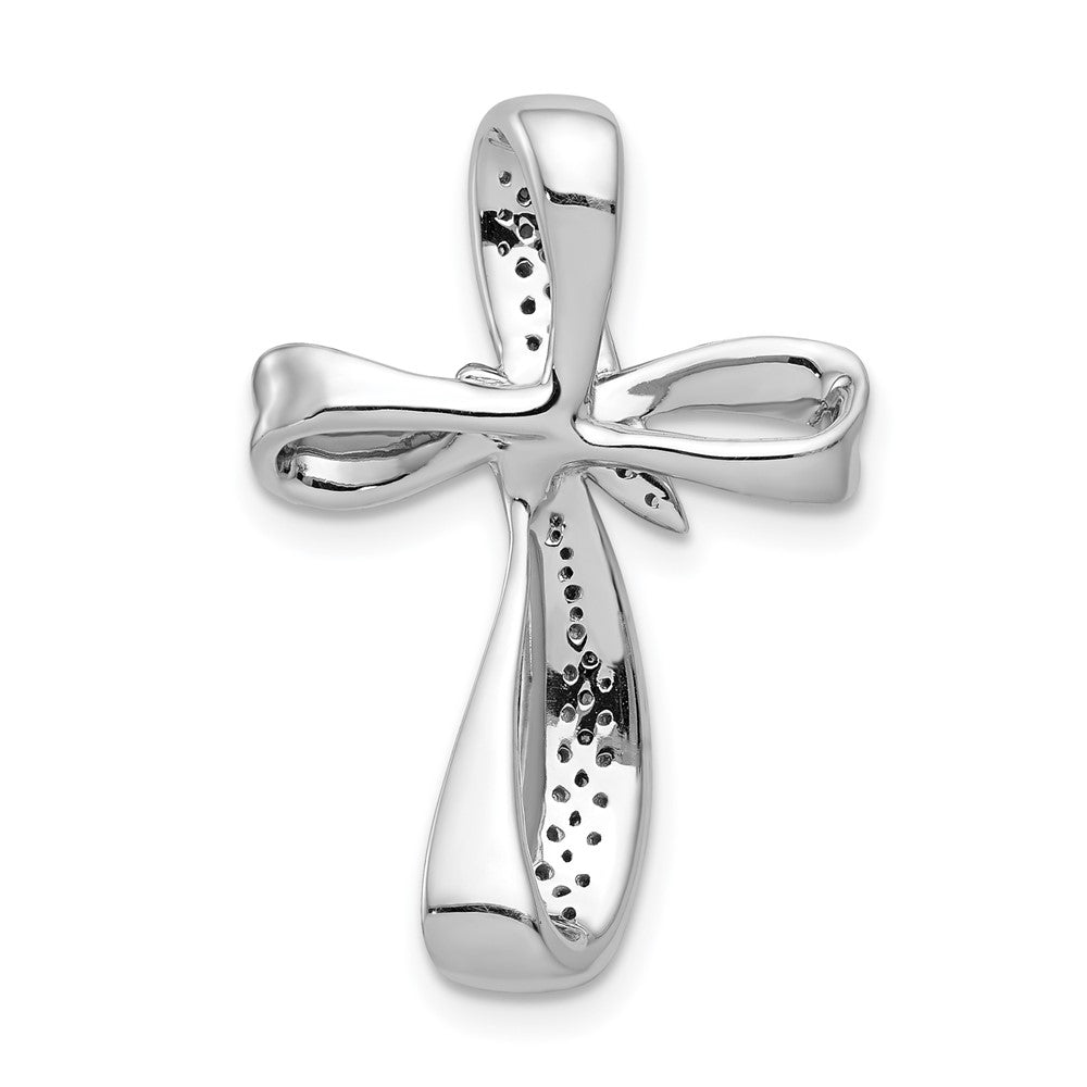 14K Weißgold 1/4ct. Echt Diamant Kreuz Kette Anhänger