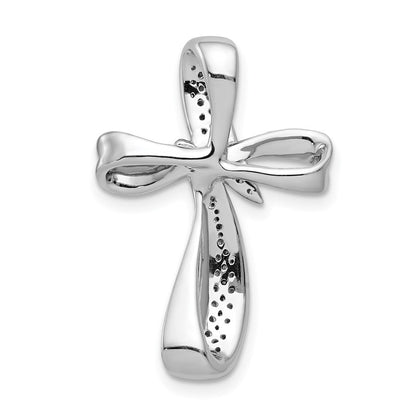 14K Weißgold 1/4ct. Echt Diamant Kreuz Kette Anhänger