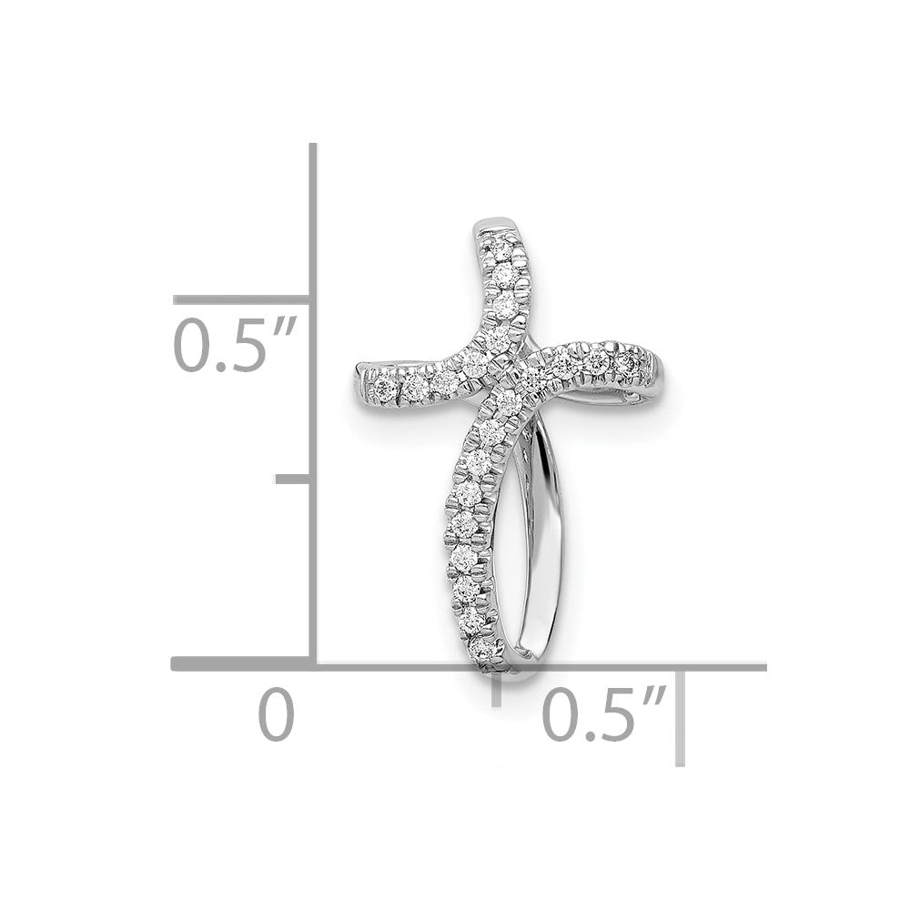 10K Weißgold 10K 1/15ct. Diamant Kreuz Anhänger
