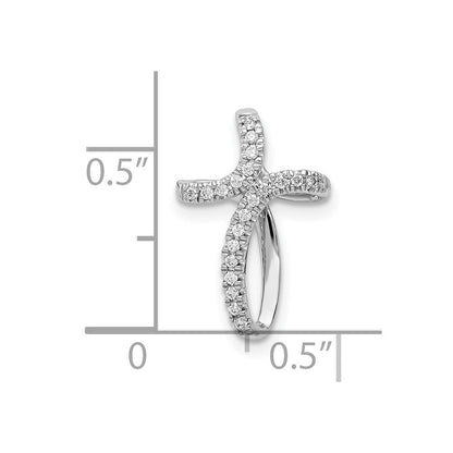 10K Weißgold 10K 1/15ct. Diamant Kreuz Anhänger