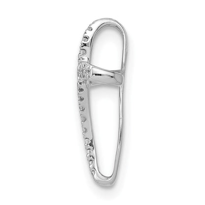 14K Weißgold 1/15ct. Diamant Kreuz Anhänger