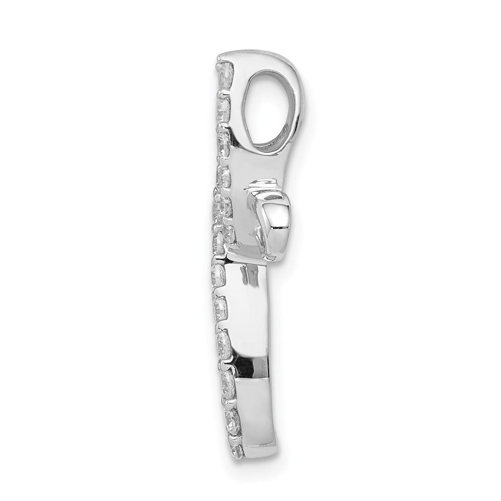 14K Weißgold 1/3ct. Echt Diamant Kreuz Kette Anhänger