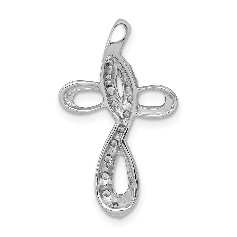 14K Weißgold 1/3ct. Echt Diamant Kreuz Kette Anhänger