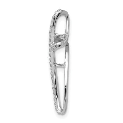 14K Weißgold 1/5ct. Echt Diamant Kreuz Kette Anhänger