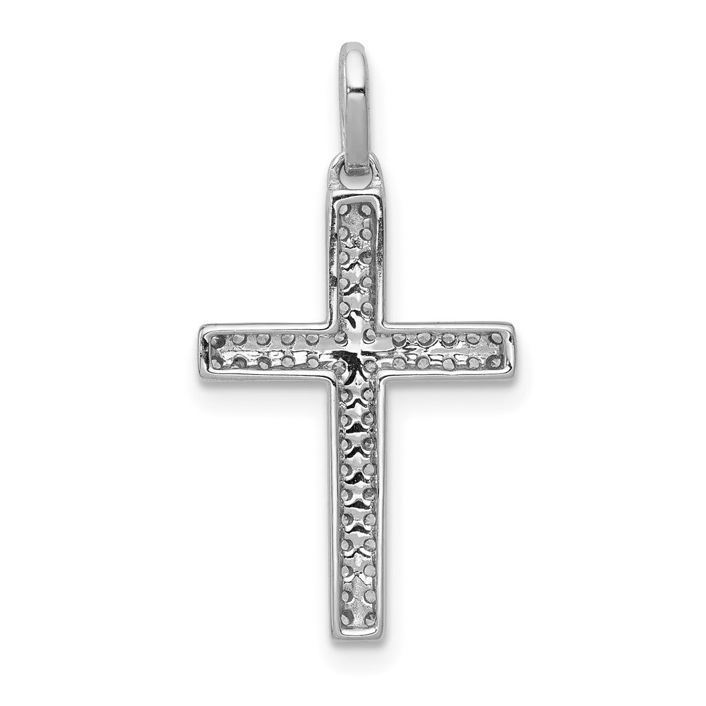 14 Karat Weißgold Kreuz-Anhänger mit 0,167 ct. echten Diamanten