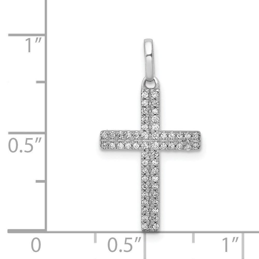 14 Karat Weißgold Kreuz-Anhänger mit 0,167 ct. echten Diamanten