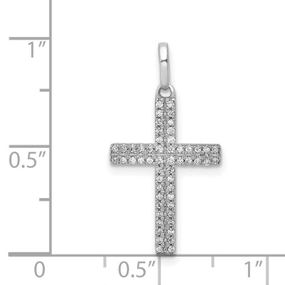 14 Karat Weißgold Kreuz-Anhänger mit 0,167 ct. echten Diamanten