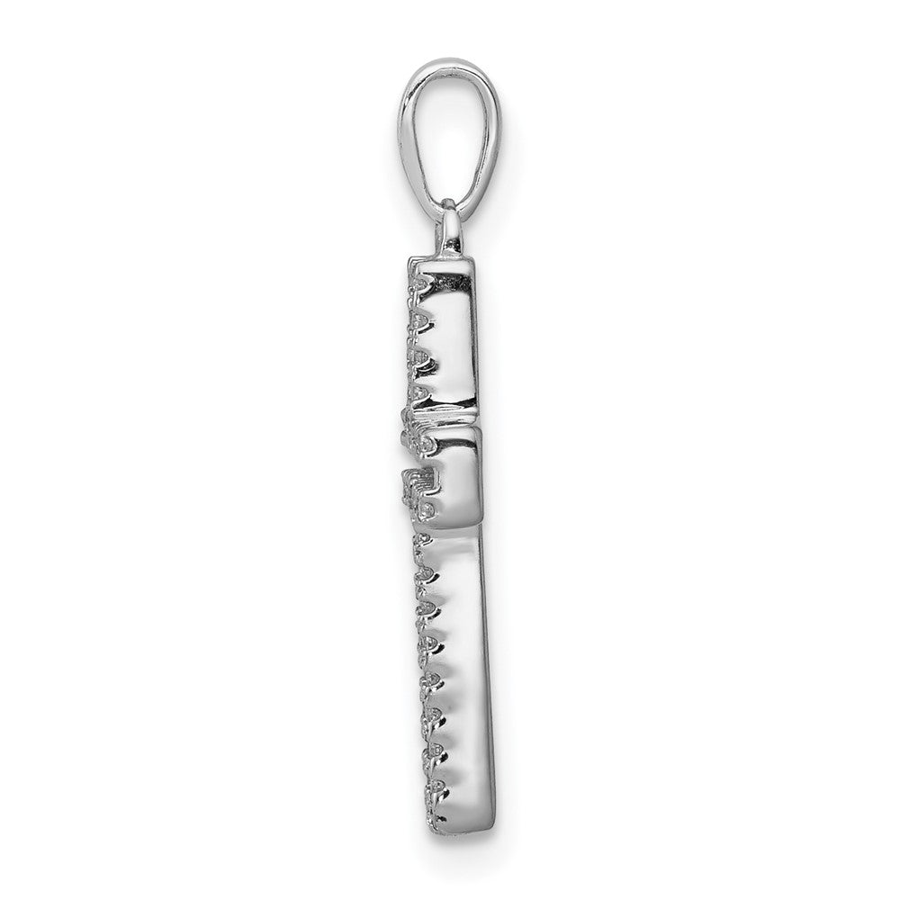 14K Weißgold Kreuz-Anhänger mit 0,125 ct. echten Diamanten