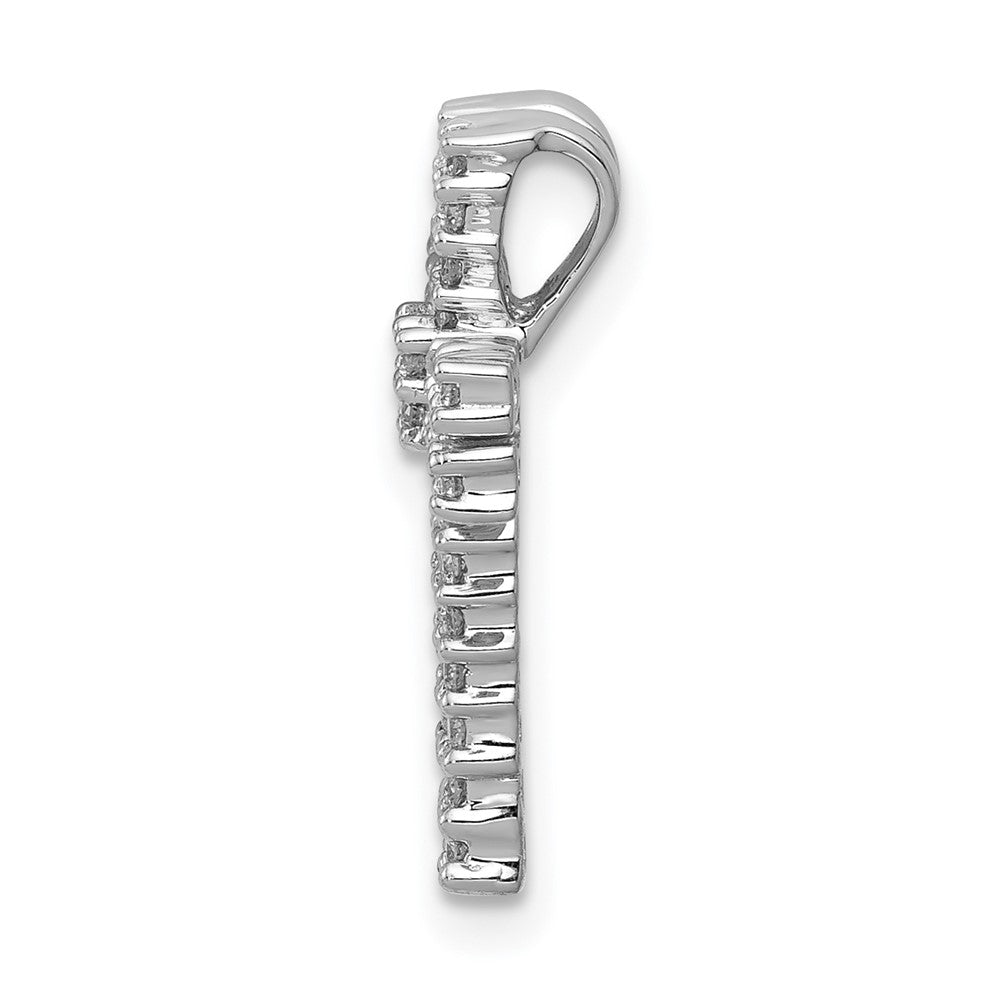 14K Weißgold 1/4ct. Echt Diamant Kreuz Kette Anhänger