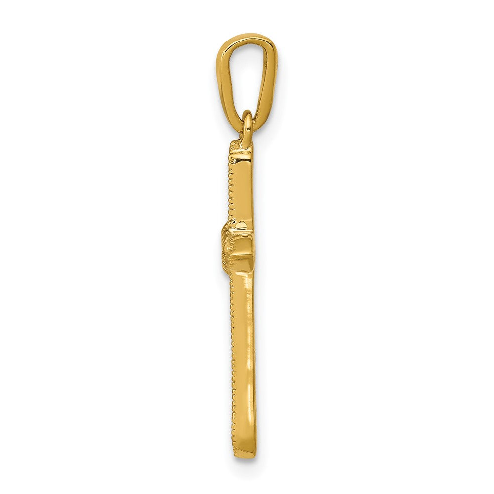 14K Gelbgold Anhänger Kreuz mit 0,25 ct. echten Diamanten