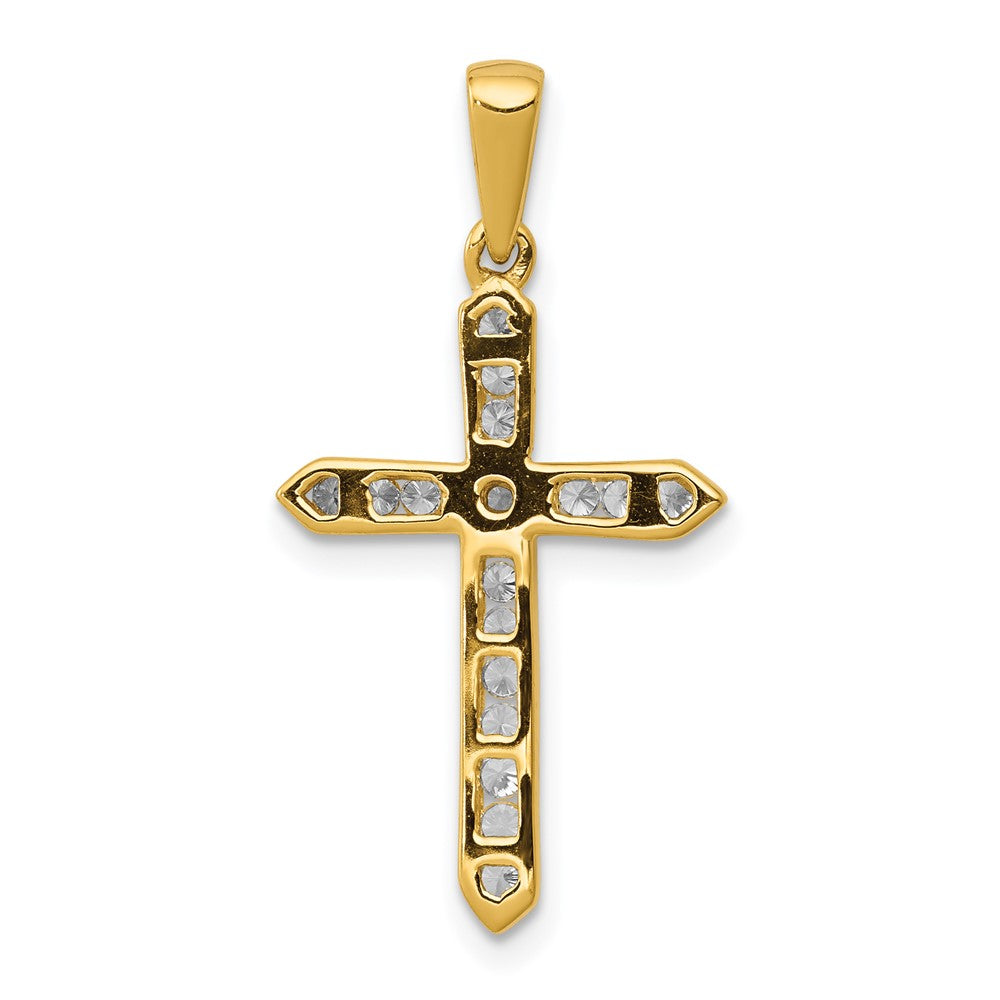 14K Gelbgold Anhänger Kreuz mit 0,25 ct. echten Diamanten