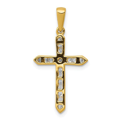 14K Gelbgold Anhänger Kreuz mit 0,25 ct. echten Diamanten