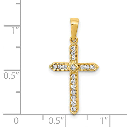 14K Gelbgold Anhänger Kreuz mit 0,25 ct. echten Diamanten