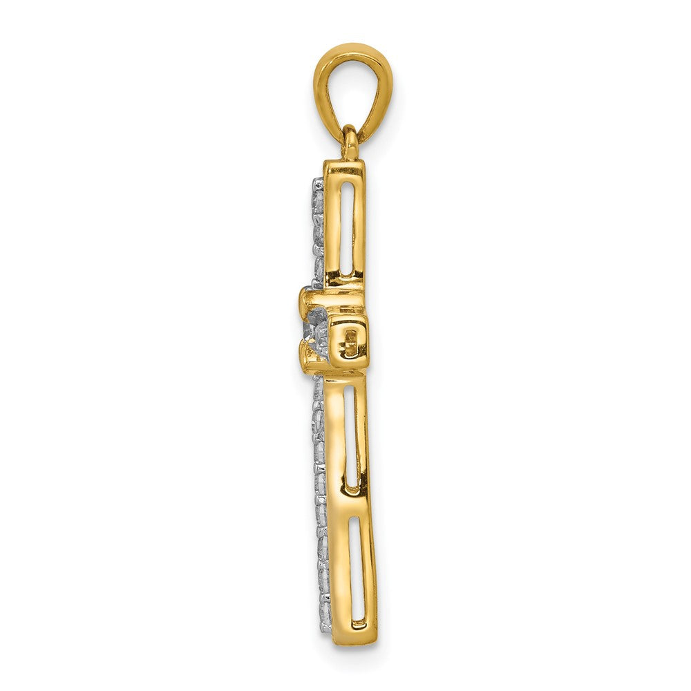 14K Gelbgold Kreuzanhänger mit 0,33 ct. echten Diamanten