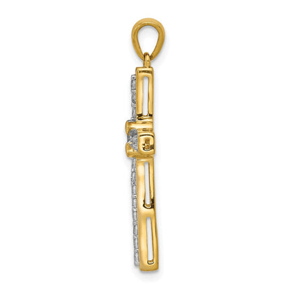 14K Gelbgold Kreuzanhänger mit 0,33 ct. echten Diamanten