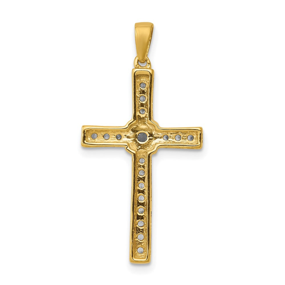 14K Gelbgold Kreuzanhänger mit 0,33 ct. echten Diamanten