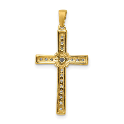 14K Gelbgold Kreuzanhänger mit 0,33 ct. echten Diamanten
