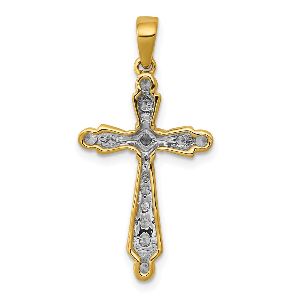 14K Gelbgold Kreuzanhänger mit 0,2 ct. echtem Diamant