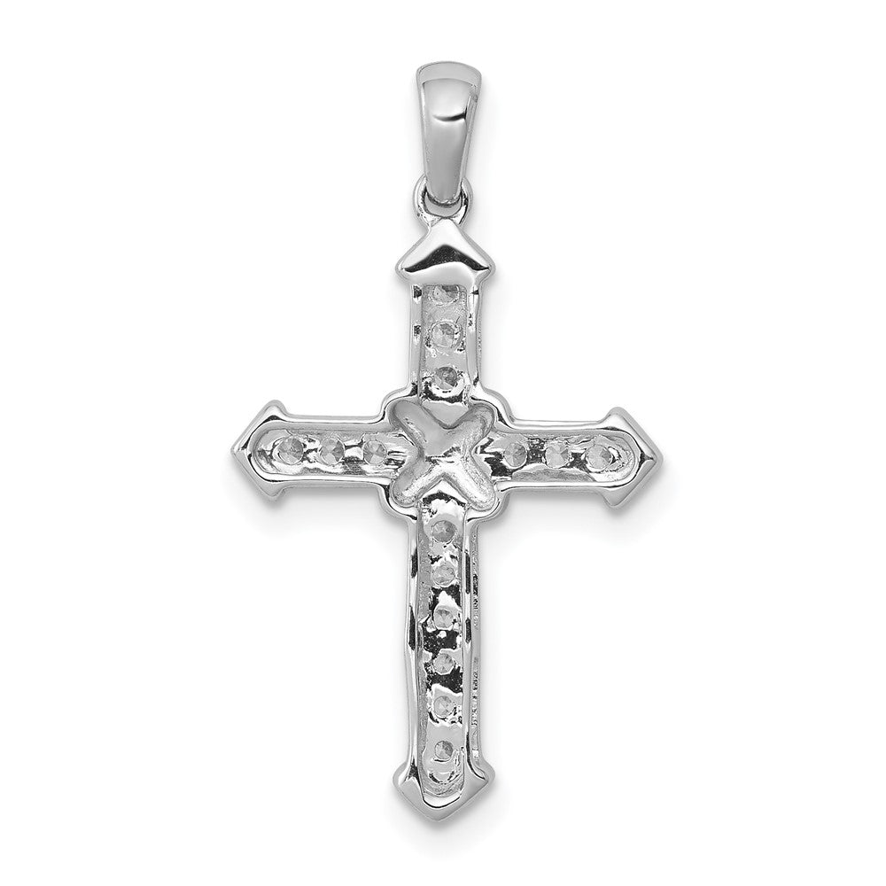 14K Weißgold Kreuz-Anhänger mit 0,166 ct. im Labor gezüchteten Diamanten, VS/SI+ G+