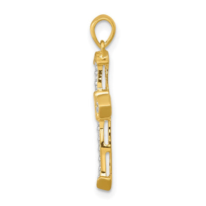 14K Gelbgold Passion Echtdiamant-Kreuz-Anhänger