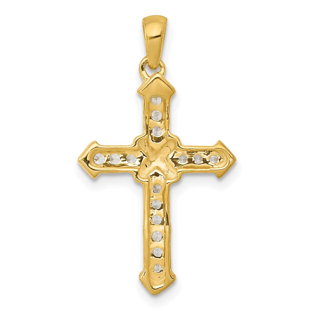 14K Gelbgold Passion Echtdiamant-Kreuz-Anhänger