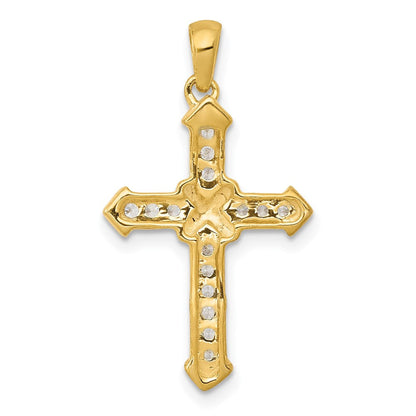 14K Gelbgold Passion Echtdiamant-Kreuz-Anhänger