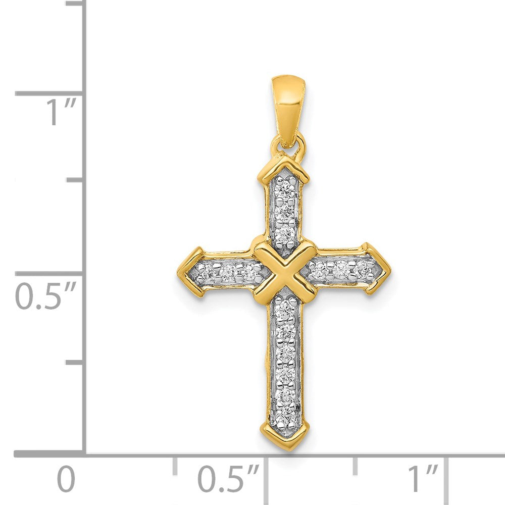14K Gelbgold Passion Echtdiamant-Kreuz-Anhänger