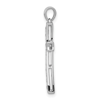 10K Weißgold 10K 1/5ct. Diamant Kreuz Anhänger