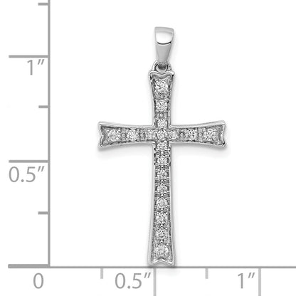 10K Weißgold 10K 1/5ct. Diamant Kreuz Anhänger