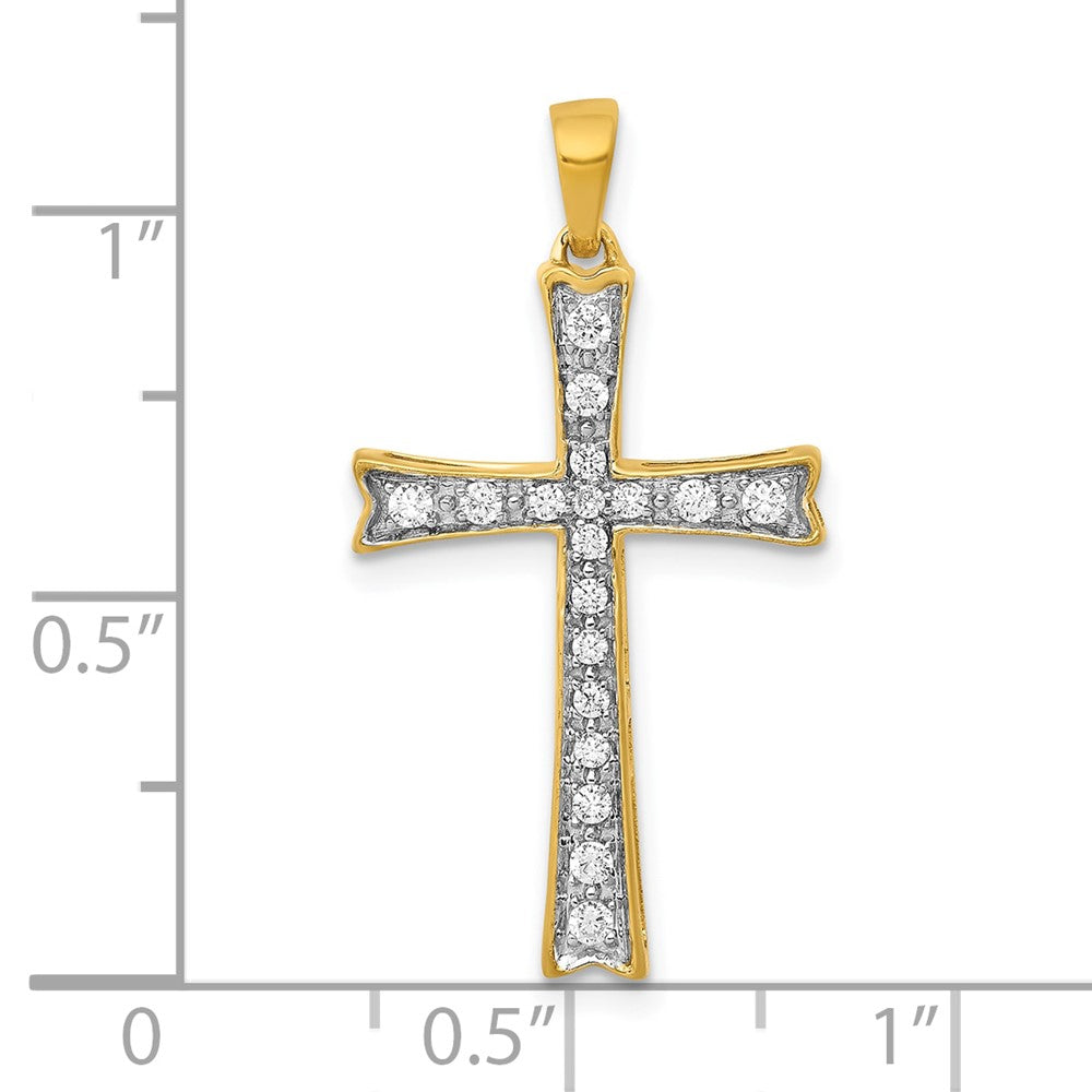 10K Gelbgold 10K 1/5ct. Diamant Kreuz Anhänger