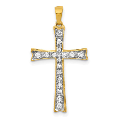 10K Gelbgold 10K 1/5ct. Diamant Kreuz Anhänger