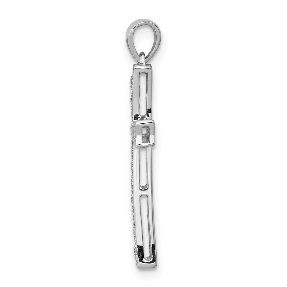 14 K Weißgold Anhänger Kreuz mit 0,2 ct. im Labor gezüchteten Diamanten VS/SI+ G+