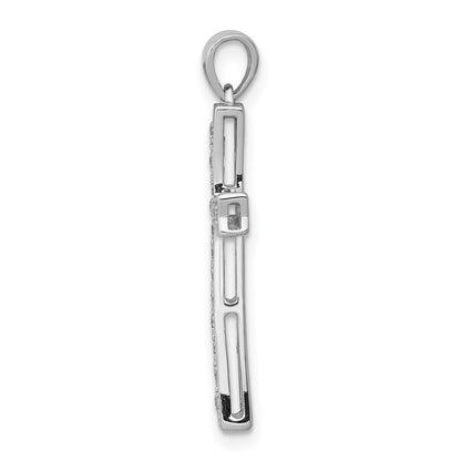 14 K Weißgold Anhänger Kreuz mit 0,2 ct. im Labor gezüchteten Diamanten VS/SI+ G+