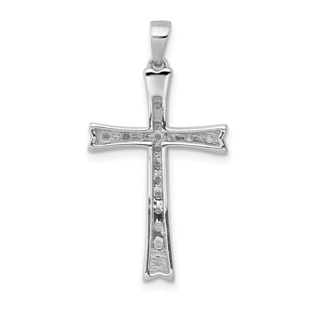 14 K Weißgold Anhänger Kreuz mit 0,2 ct. im Labor gezüchteten Diamanten VS/SI+ G+