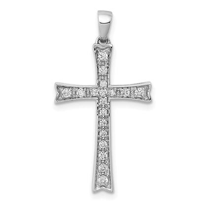 14 K Weißgold Anhänger Kreuz mit 0,2 ct. im Labor gezüchteten Diamanten VS/SI+ G+