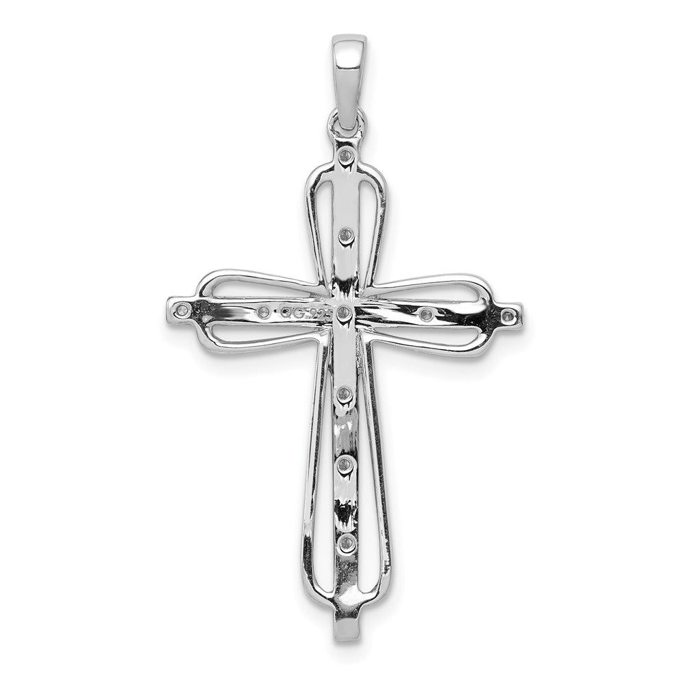 14 K Gelbgold & Rhodium 0,06 ct. Echter Diamant-Kreuz-Anhänger