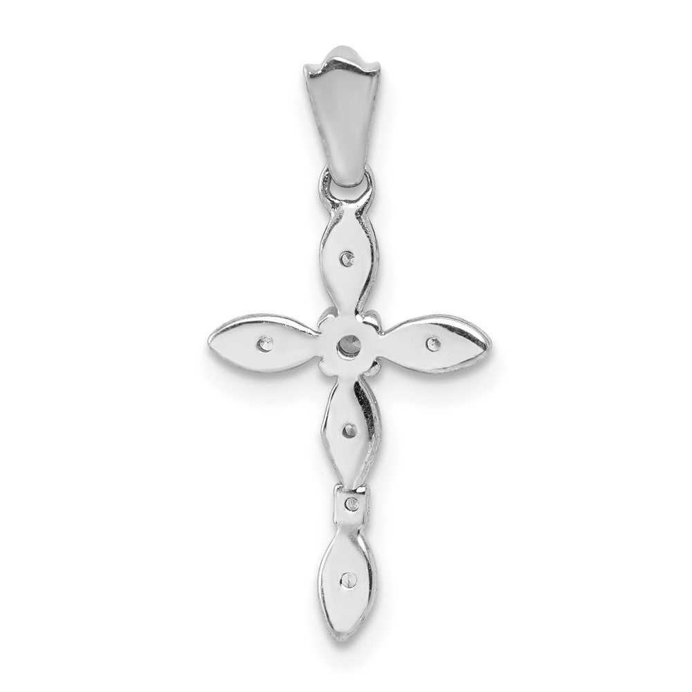 14 K Weißgold Anhänger Kreuz mit 0,05 ct. echten Diamanten