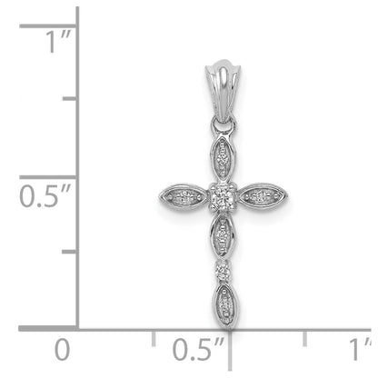 14 K Weißgold Anhänger Kreuz mit 0,05 ct. echten Diamanten