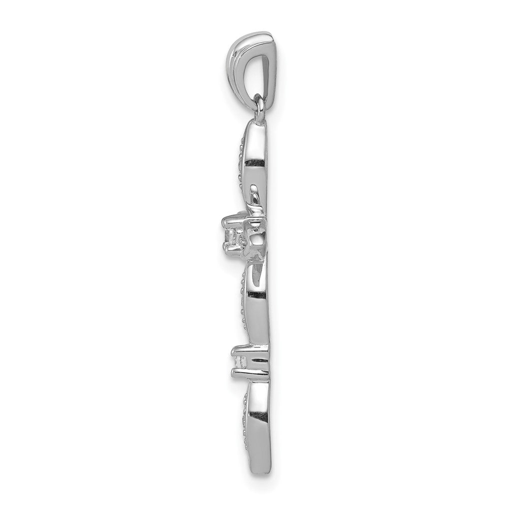 14K Weißgold Kreuzanhänger mit 0,10 ct. echtem Diamant