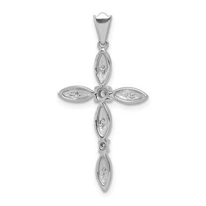 14K Weißgold Kreuzanhänger mit 0,10 ct. echtem Diamant