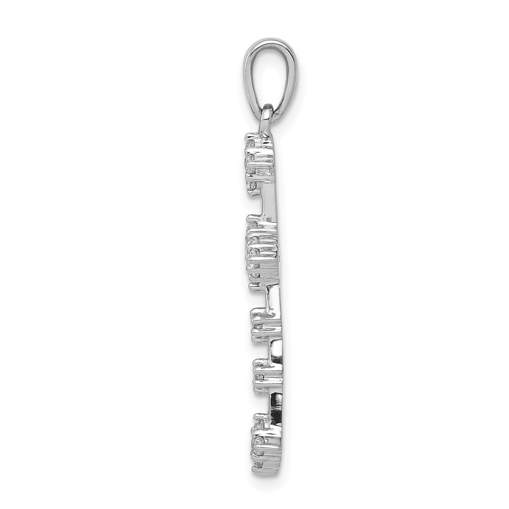 14K Weißgold Kreuzanhänger mit 0,25 ct. echten Diamanten