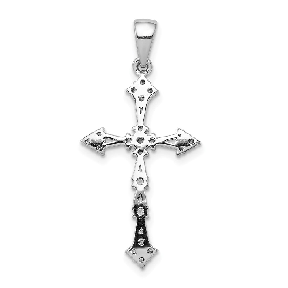 14K Weißgold Kreuzanhänger mit 0,25 ct. echten Diamanten